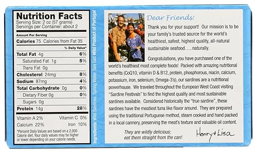 Miniatura 3 de Henry & Lisa's Natural Seafood Wild Sardinas en agua de manantial - 4.25 oz - 2 unidades