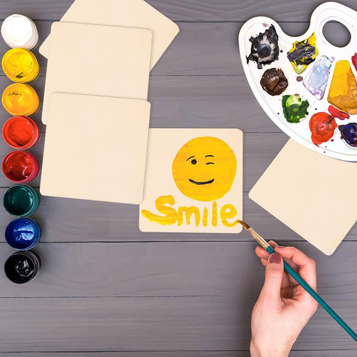 Artibetter 2 Series Discos De Madera Para Manualidades Diy Para Pintura Y Decoración Personalizada 30 Piezas*2
