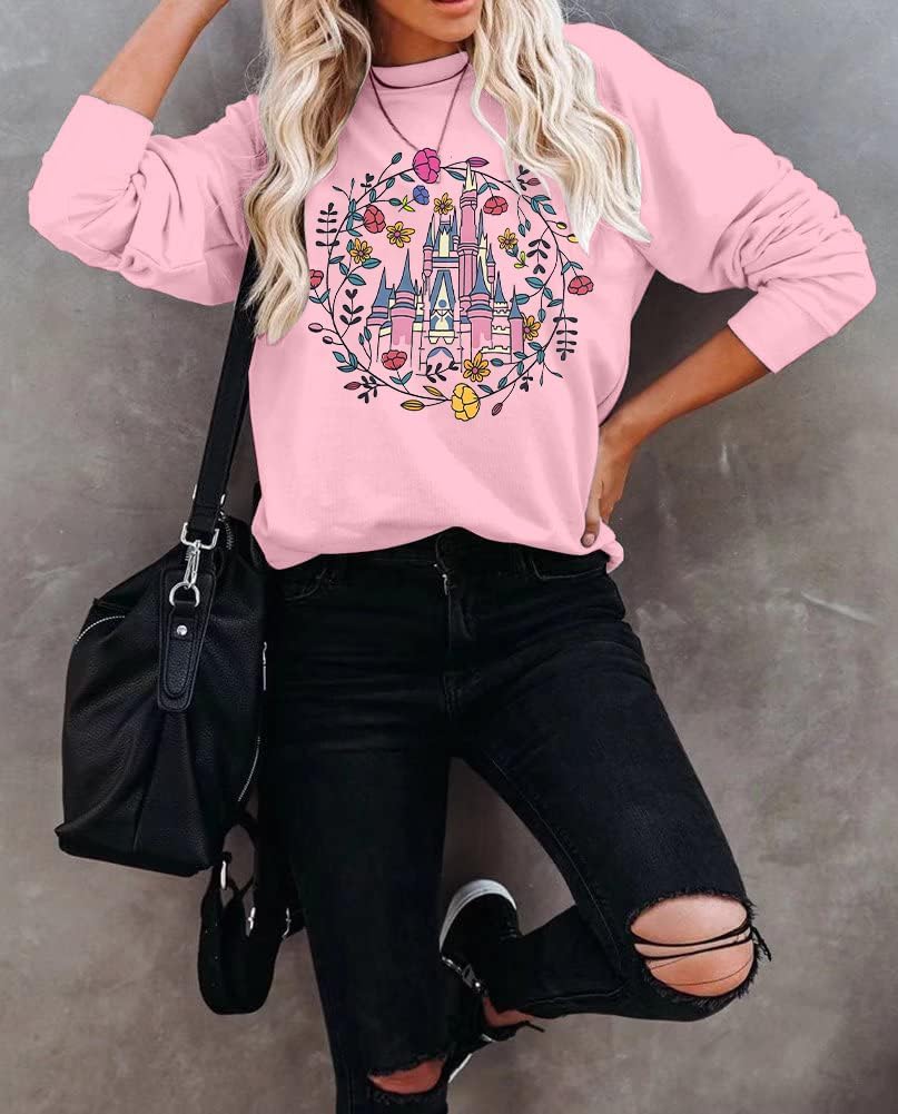 SFHFY Magic Kingdom Sweatshirt Women: Princess Sweater Lightweight Magical Castle Pullover Family Vacation Shirt Top - Image 2
