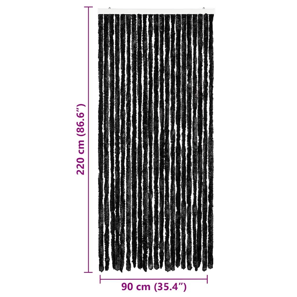 Rideau anthracite 90 x 220 cm chenille