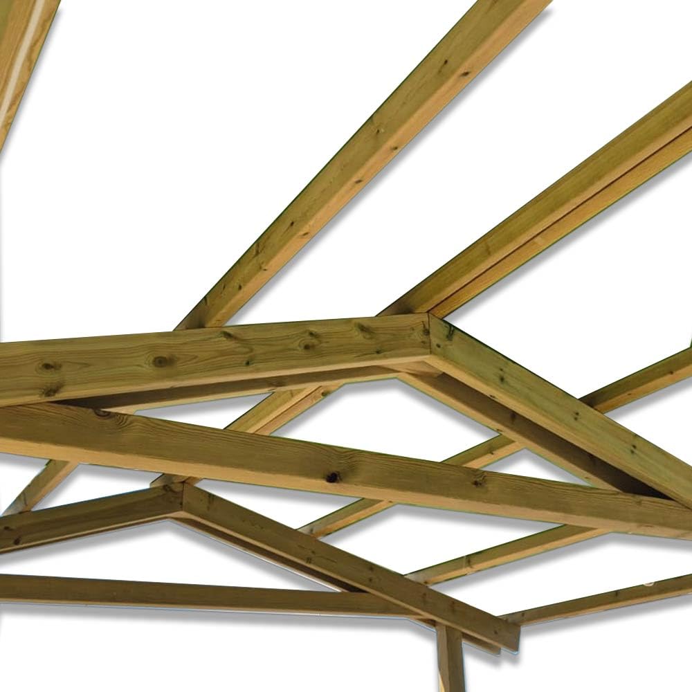 Pergola Carport in legno 400x550 cm pino impregnato Made in Italy