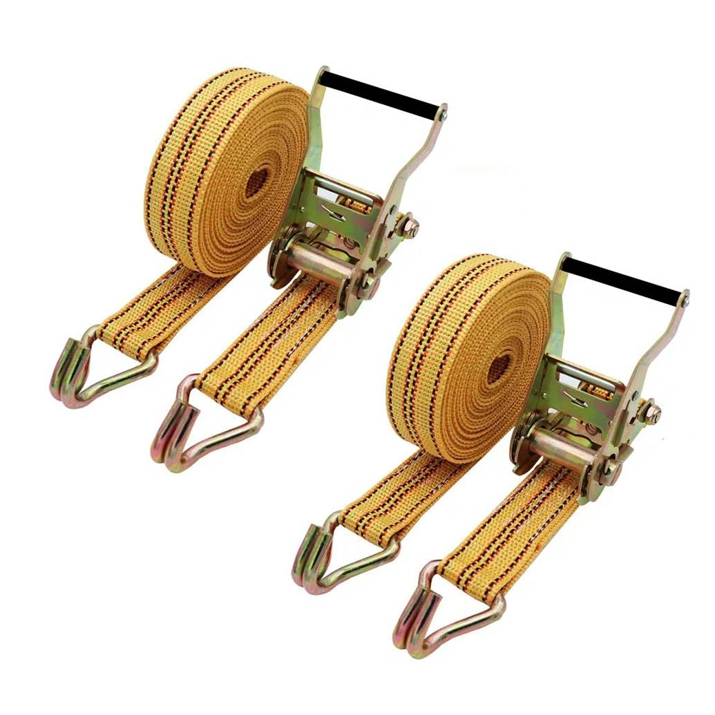 2 Juegos De 50MM Correa De Amarre con Trinquete Correa De Trinquete con Gancho De Poliéster Correas De Sujeción con Tensor De Trinquete para Remolque Motocicleta Coche(W4cm/1.57in,L4m/157in)