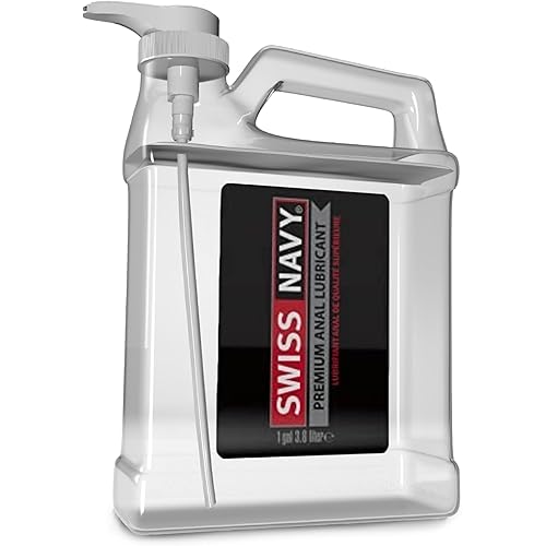 Swiss Navy Premium Anal Lubricant - 128 oz - Long-Lasting, Silicone-Based Formula - Natural Clove Fragrance - Condom Safe