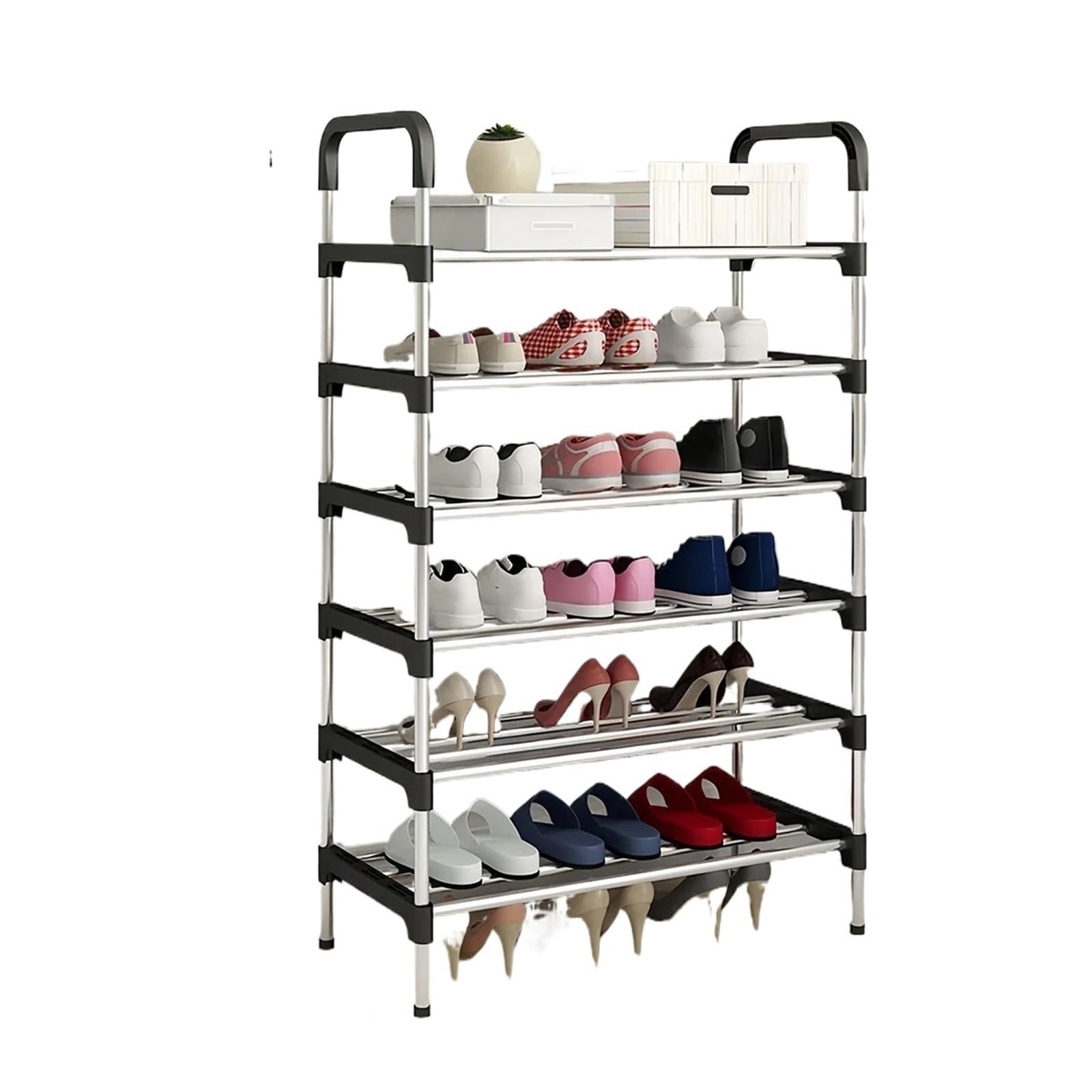 XILEUDUOD Shoe Organizer For Entryway Multi-Layer Storage Space-Saving Shoe Cabinet, Easy-To-Assemble Shoe Rack Suitable For Hallway, Bedroom(Color4)
