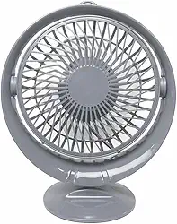 Mini Ventilador de Mesa USB Portátil Silencioso - Ideal para Escritório, Notebook, Estudos (Cinza, 17,3 cm)