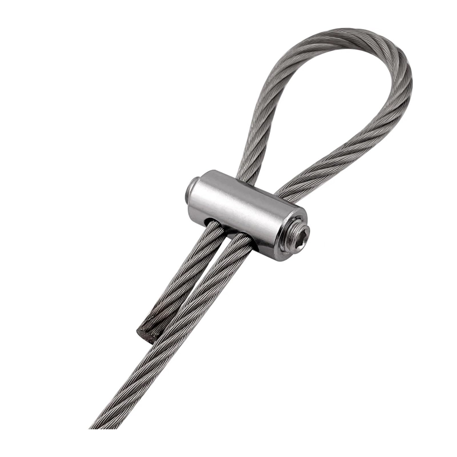 10/20/50/100 pezzi 2/3,0 mm Morsetto for cavo metallico in acciaio inossidabile Fermacavo regolabile Vite in rame Accessori di fissaggio for imbracatura in metallo Per Funi Metalliche(Size1x50pcs)