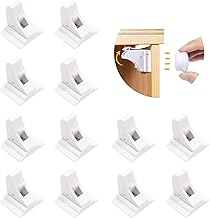 Baby Guard, Child Lock, 12 Locks + 2 Magnets, Keys + 2 Fixers, Safety Magnetic, Cabinet Lock, Prevents Babies, Children, Pets, Tampering Prevention, Drawer Lock, Magnetic, Easy to Open and Close,