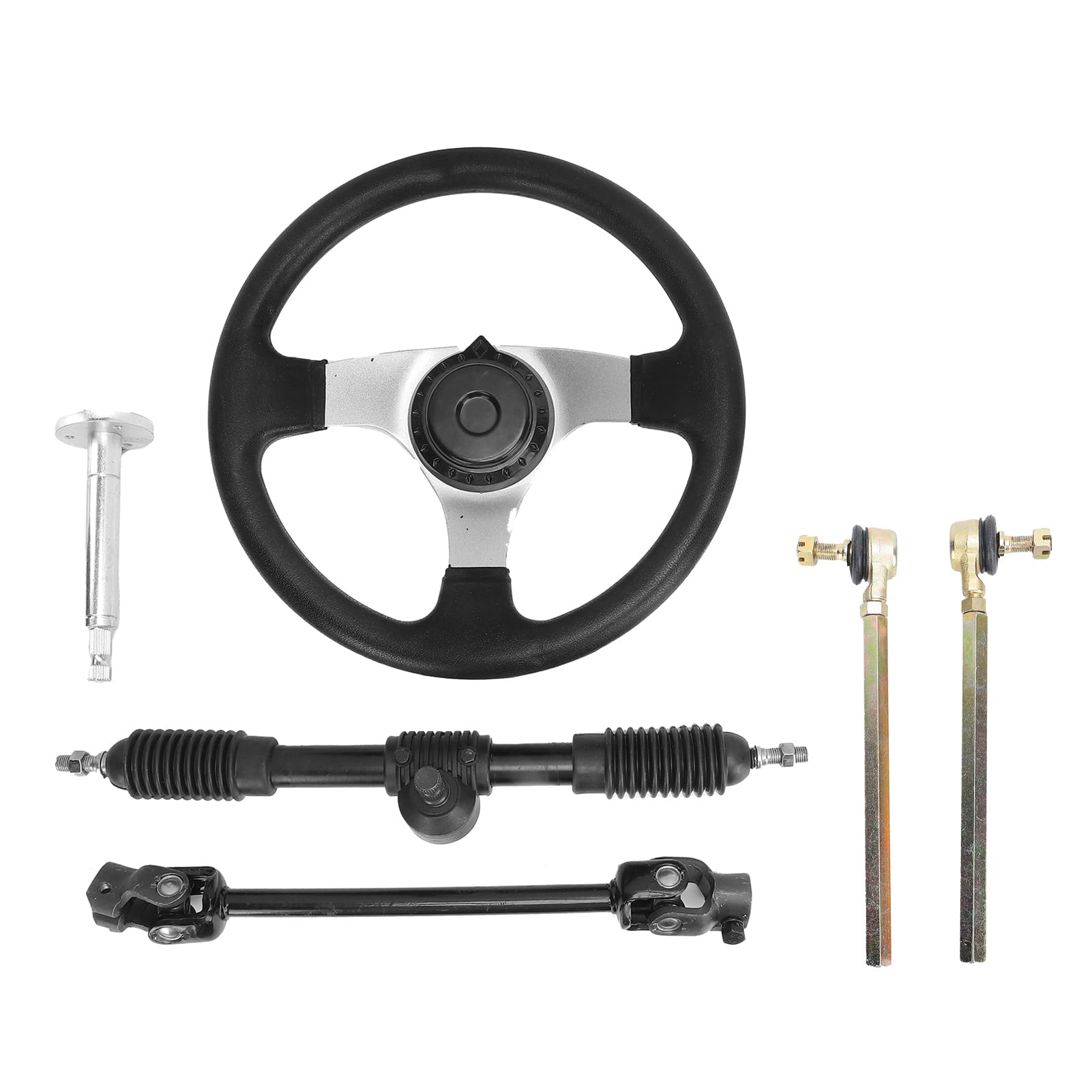 Sterzo Go Kart, Tiranti Regolabili e Cremagliera per Motori da 150-250 cc, Gruppo Direzione di Ricambio per Quad, Buggy, Kart e Veicoli Fuoristrada da Officina Meccanica