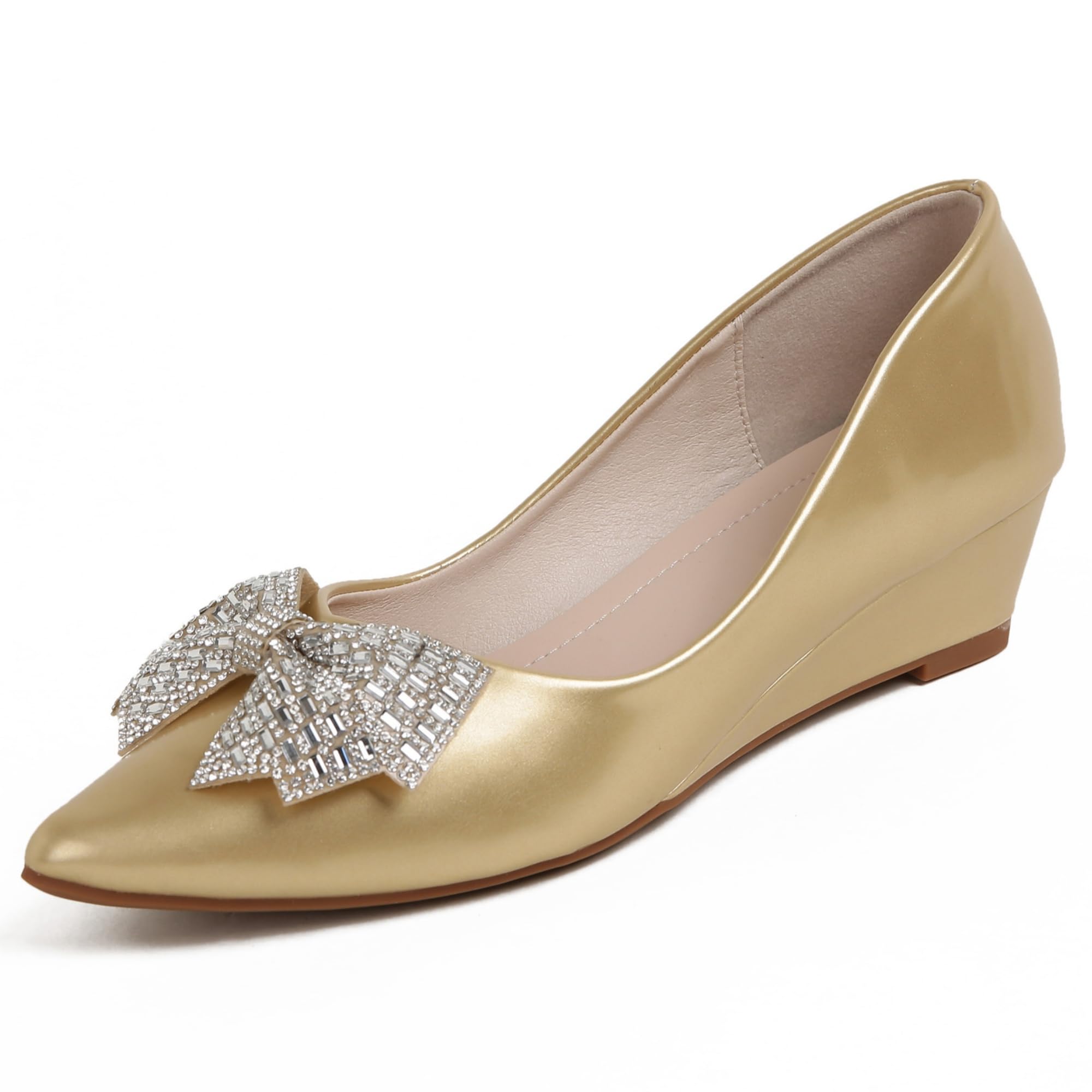 QXCGDYXT Women's Wedges Heels for Women Pumps Comfortable Closed Toe Dressy Shoes Women Pumps Wedge Shoes for Wedding Work Office Party 2 Inches