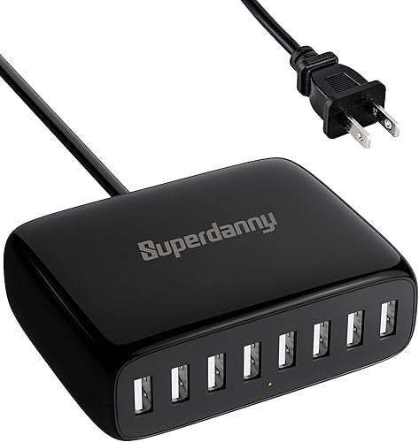 Miniatura 8 de Estación de carga USB, estación de carga de escritorio SUPERDANNY de 8 puertos para múltiples dispositivos, compatible con iPhone 11XXsMaxXRSE8Plus,