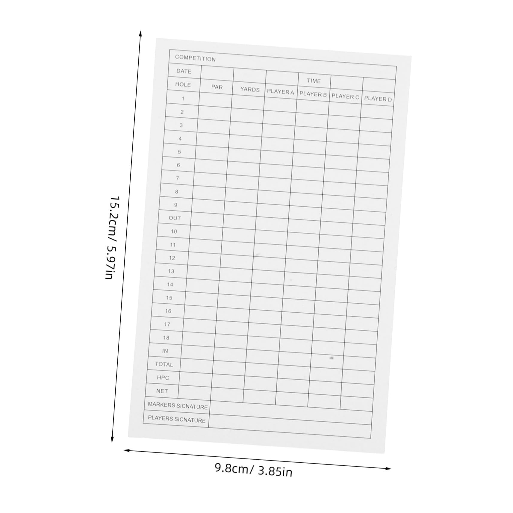 Totority 30Pcs Golf Scorecards Coated Paper Sports Accessory Portable Design for Easy Use for Golfers and