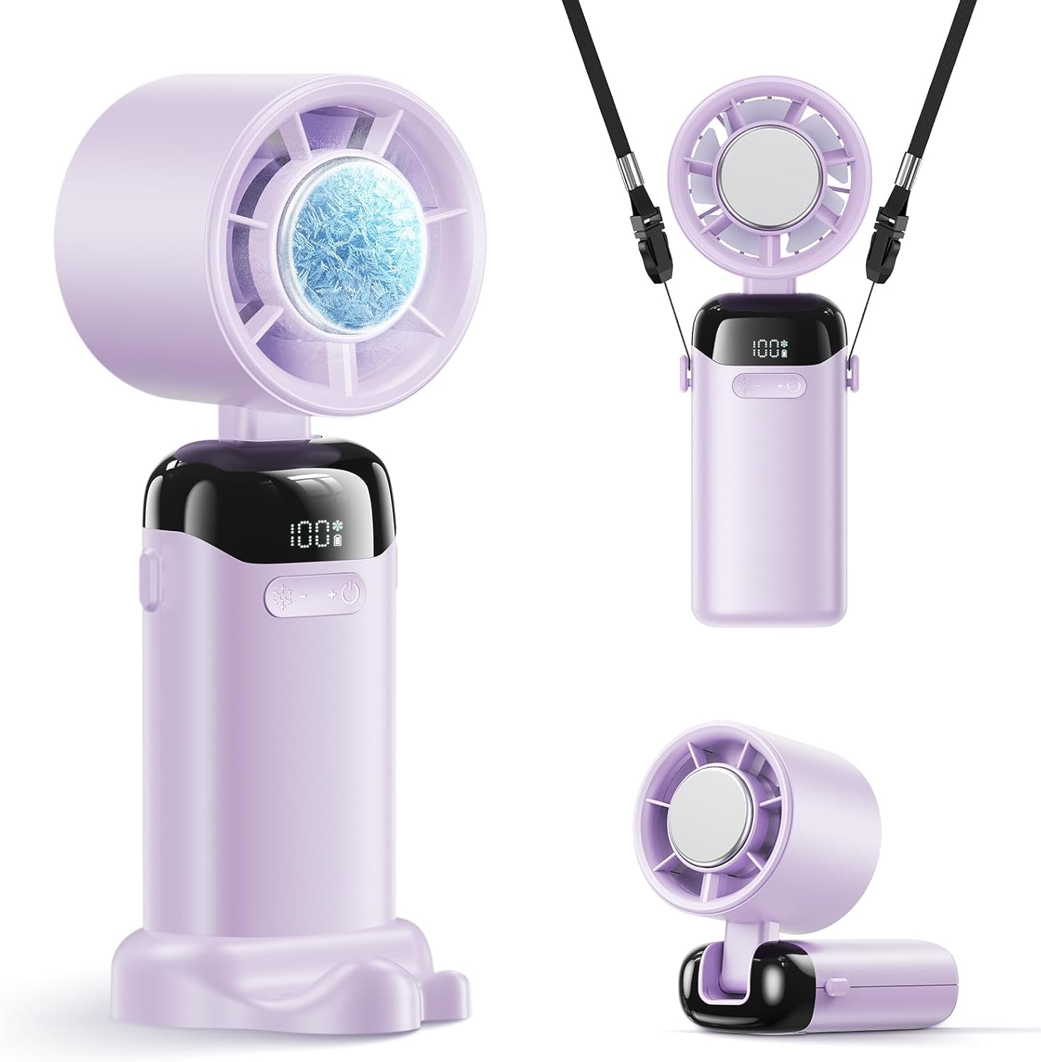 Ventilateur portatif pliable anti chaleur avec support de téléphone pour la maison