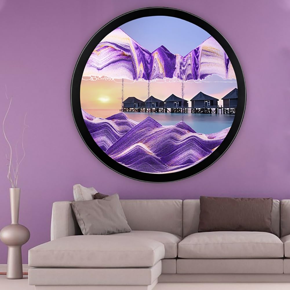 VHKJewE Moving Sand Art 360 Degree Rotating Painting Wall Multiple Sizes(H,14.3IN)