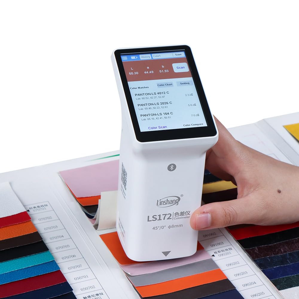 FHRKA Digital Colorimeter LS172 Color Meter Colormeter LS172 45°/0° D65 Light Source Paint Easy to Use Touch Screen APP PC Software cmyk