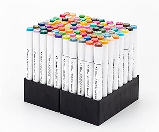CeleMoon 80 Colors Alcohol Based Marker Pens, Double Tipped Permanent Art Highlighter Pen Sketch Markers for Drawing Sketching Coloring Animation Illustration Painting Card Making Underlining