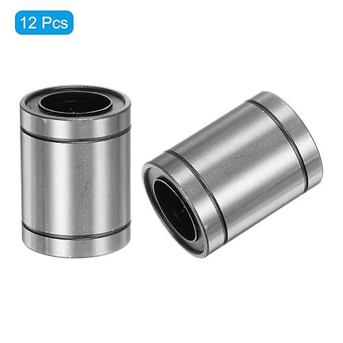 Vista 8 de uxcell 12 rodamientos lineales de bolas LM6UU, diámetro de diámetro de 0.236 in, diámetro exterior de 0.472 in, longitud de 0.748 in, rodamiento