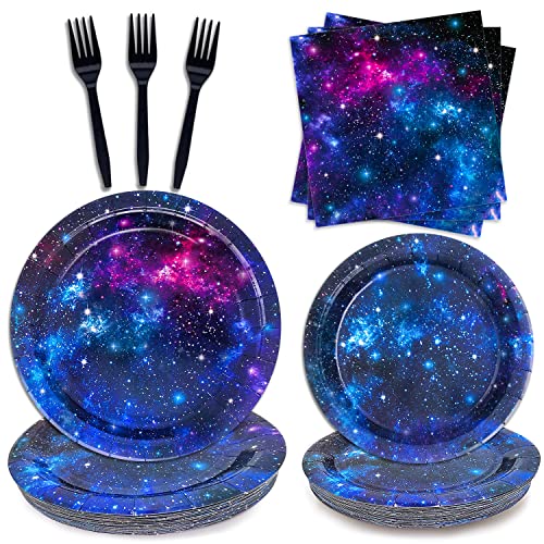 Space Galaxy Party Supplies Tableware Set Outer Space Birthday Party Decorations Starry Night Planet Solar System Paper