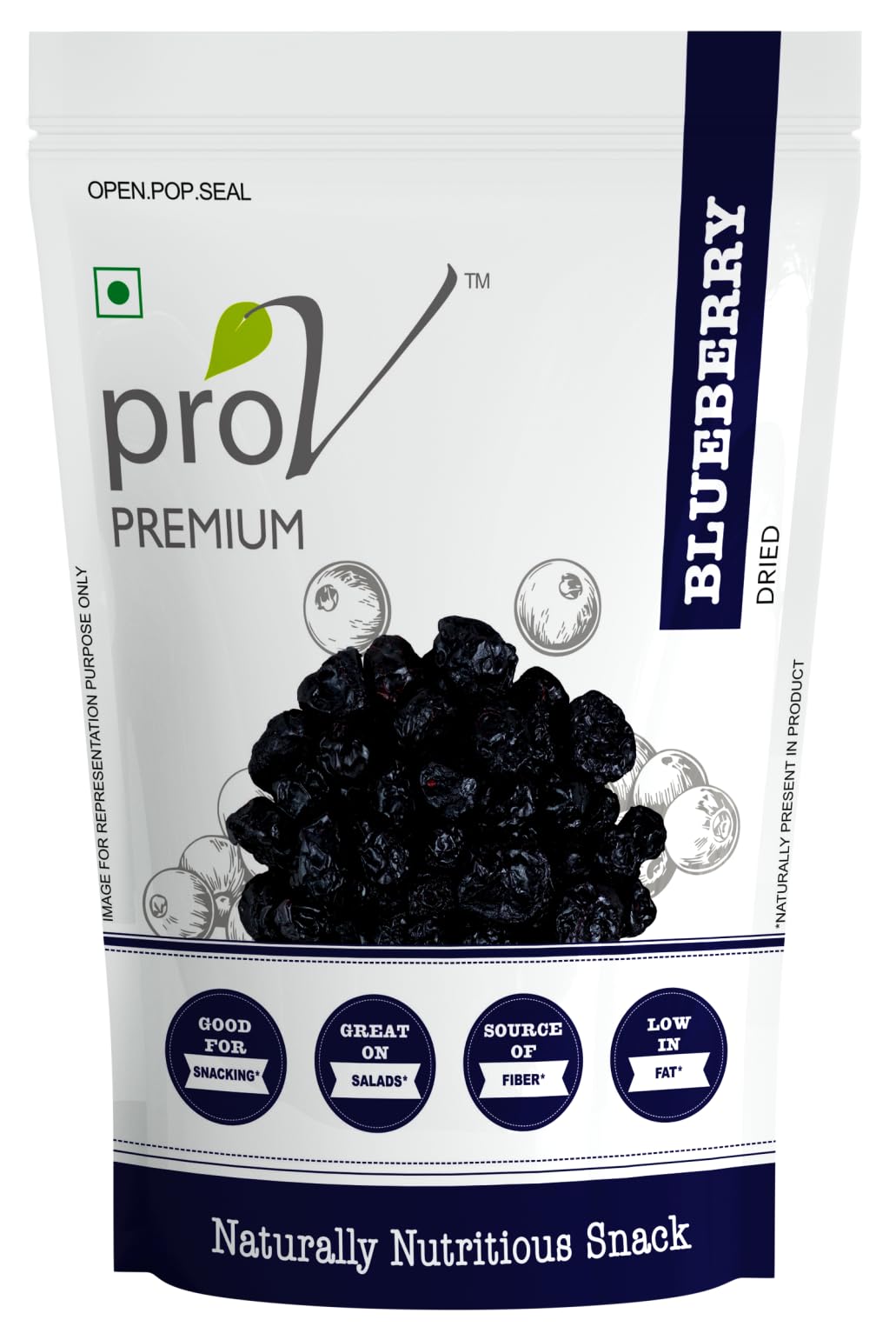ProV Premium - Blueberry 250 gm| Tasty & Healthy Snacking| High in Antioxidants & Fiber|