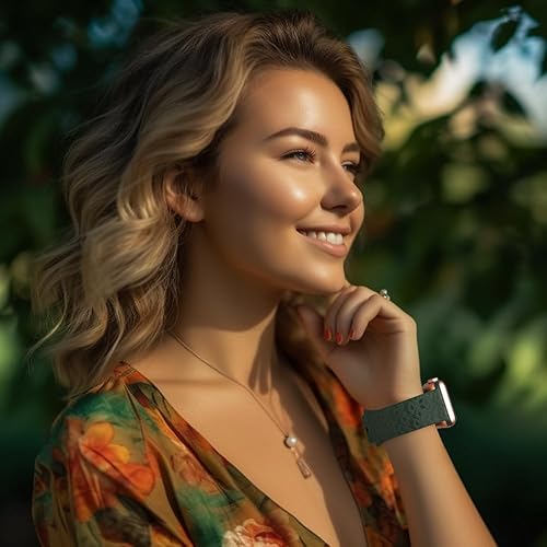 Miniatura 5 de Paquete de 2 correas de repuesto con patrón de cubo 3D grabadas deportivas compatibles con Apple Watch Band de 1.496 pulgadas, 1.575 pulgadas, 1.614