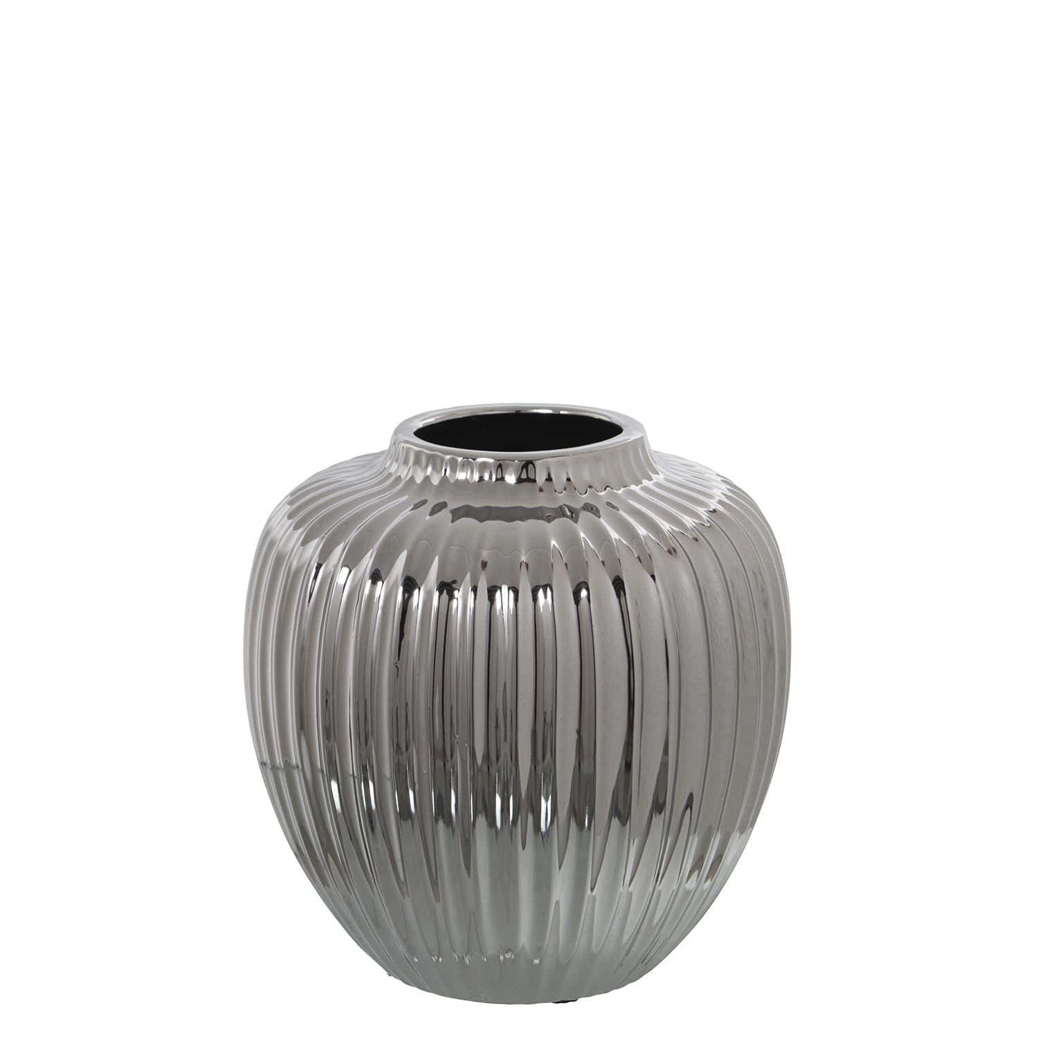 Vase en céramique argenté 22x24cm pour illuminer une table sombre