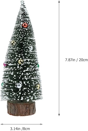 Miniatura 6 de PRETYZOOM Mini botella de árbol de sisal, árboles de Navidad de mesa, árboles de cepillo, árboles helados de nieve, árbol de pino en miniatura con