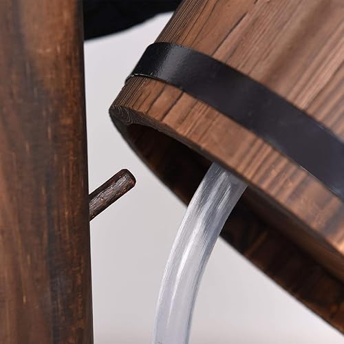 Miniatura 9 de S AFSTAR Fuente de agua Wishing Well, fuente de cascada de madera rústica para exteriores con certificación UL, pozo de deseo de jardín, bomba