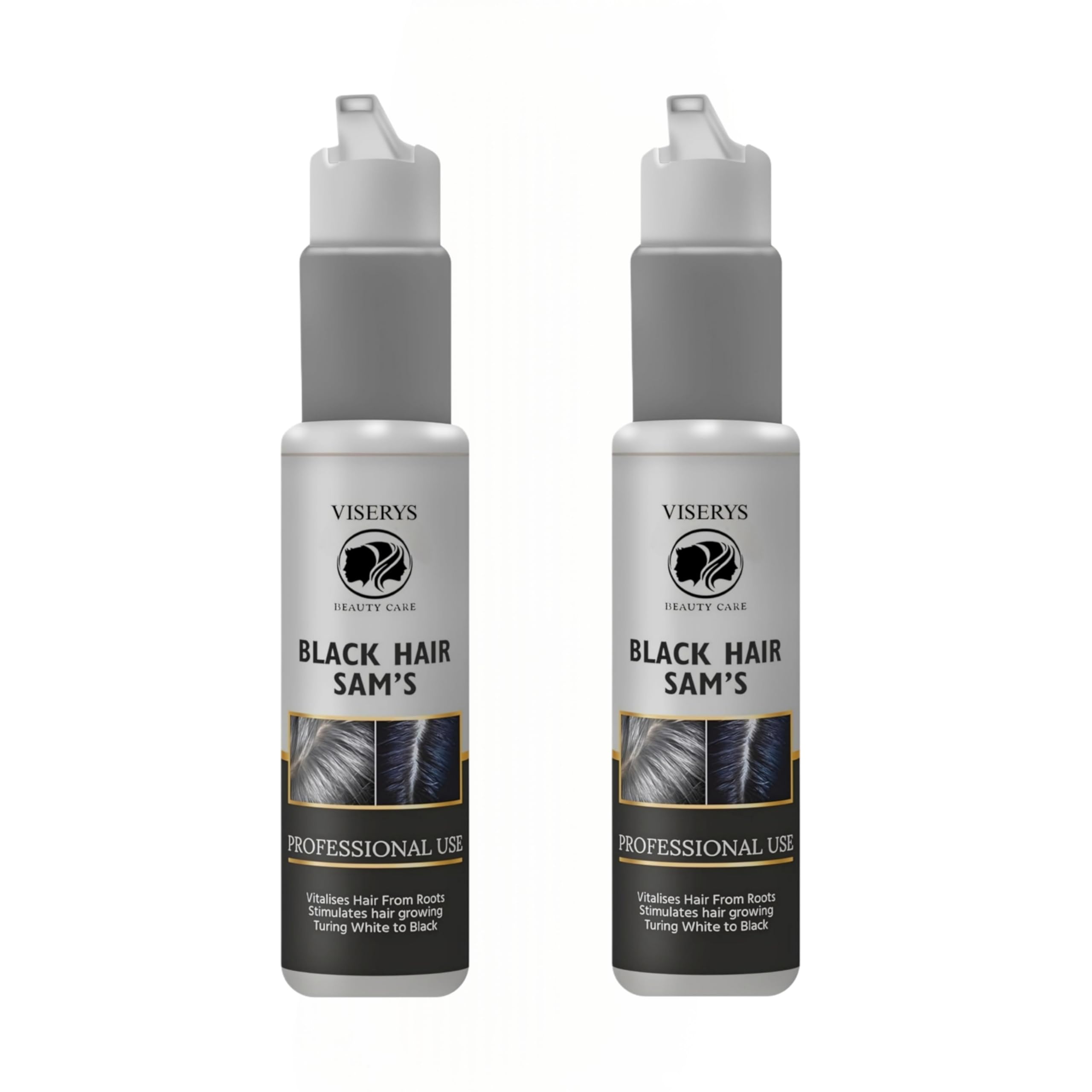 VISERYS Black Hair Sam's Serum for Men & Women | Helps Turn White Hair to Black Naturally | Promotes Hair Growth & Strengthens Roots | Easy to Use at Home 75ml (Pack of 2)-image-17