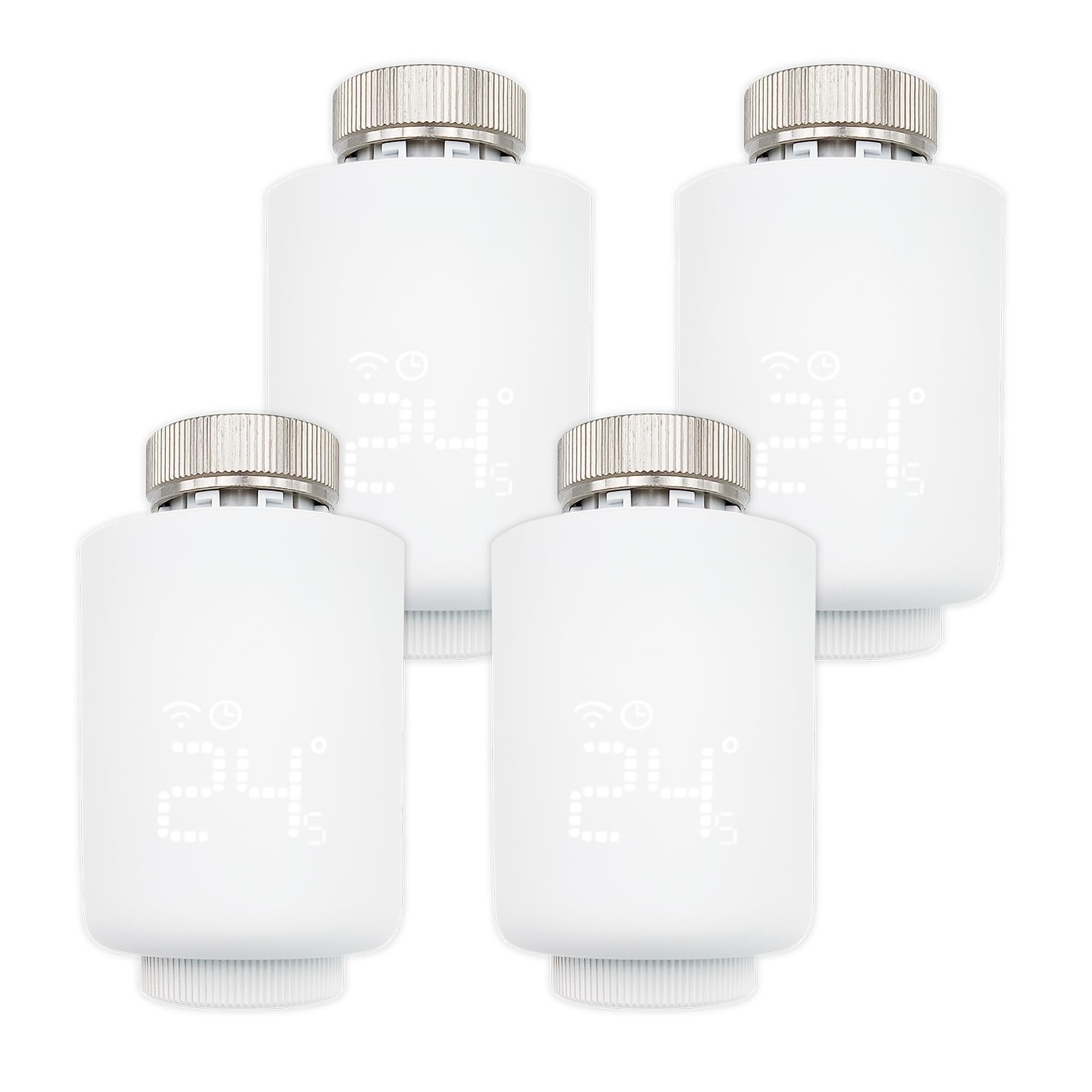 LED ATOMANT 4X Valvula Termostatica Zigbee para Radiador Control Voz y App | Control por voz, Compatible con Alexa y Google Assistant