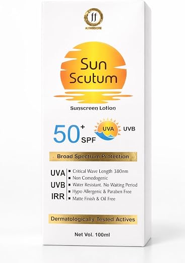 Sun Scutum Sunscreen Lotion SPF 50+ PA+++ | Broad Spectrum UVA UVB Protection | 100ml