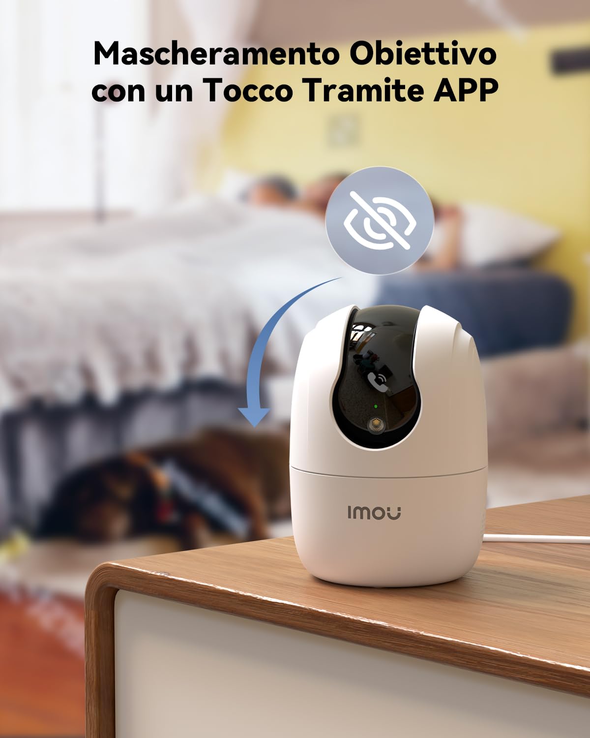 Imou 2K Telecamera WiFi Interno con One-Touch Chiamata, 3MP Telecamera da Interno con Crociera Automatica, Rilevamento AI Umano/Animali, Visione Notturna a Colori, Modalità Privata, 2,4/5GHz
