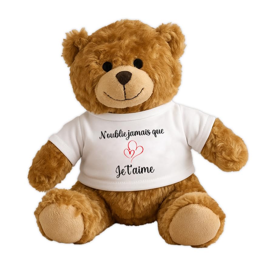 Jeux'Gratte Peluche Personnalisée N'oublie Jamais Que Je t'aime – Ourson, Grenouille ou Lapin – Cadeau Romantique pour Couple, Saint-Valentin,...
