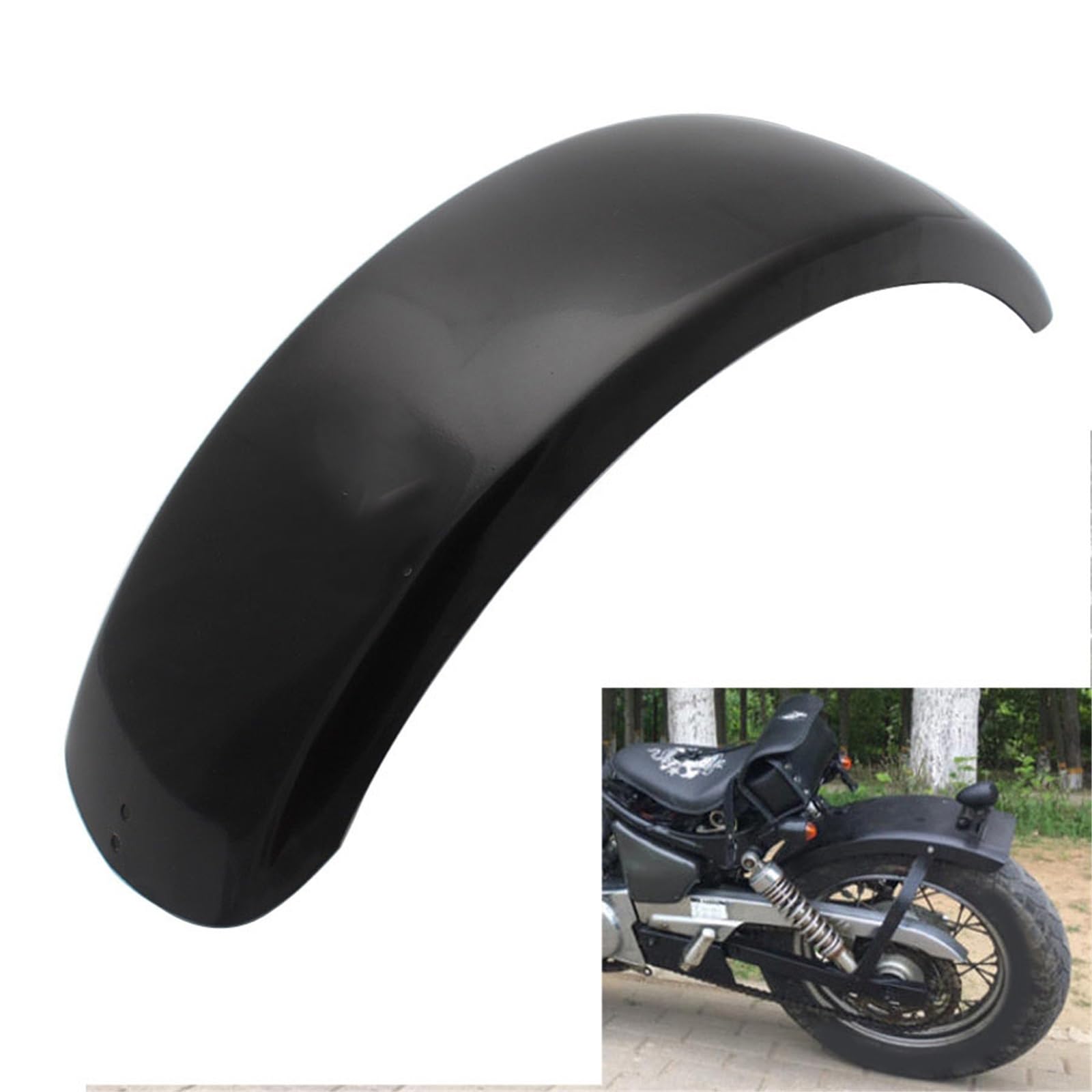Nero 59 Centimetri Piatto Parafango Posteriore Del Motociclo Flares Rimorchio Paraspruzzi In Acciaio Per Yamaha VTX400/600 DS400/600 XVS400/600