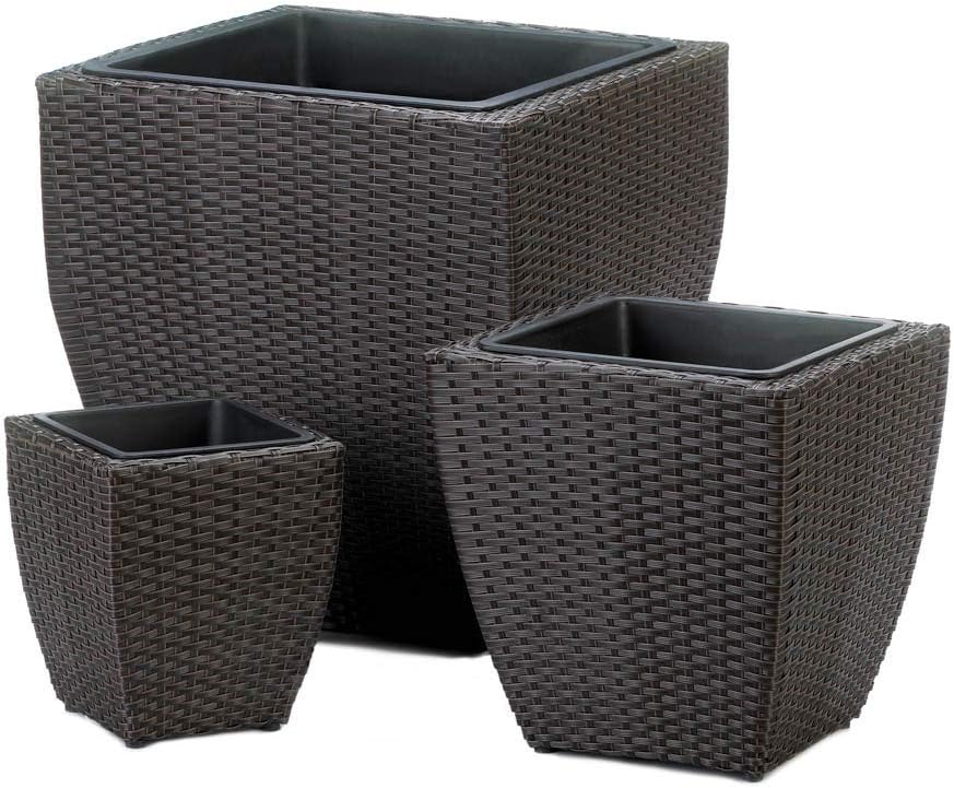 10018730 Tuscany Wicker Square Planters, Multicolor