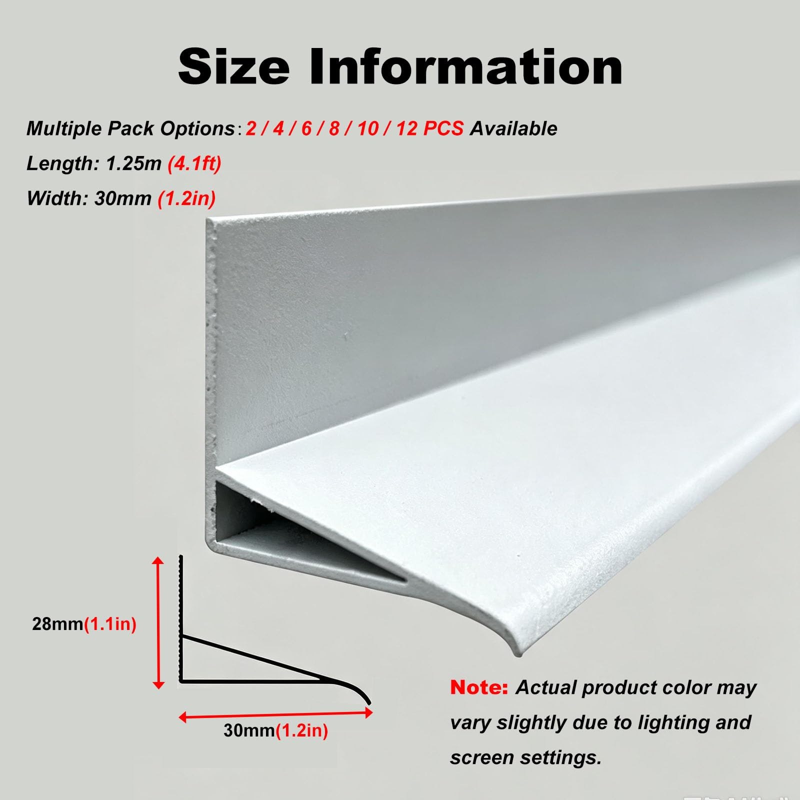 Perfil vierteaguas vertical, fijación con pegamento y tornillos | Deflector de lluvia de aluminio, diseño 90° para aleros, ventanas y balcones(12 Pack)