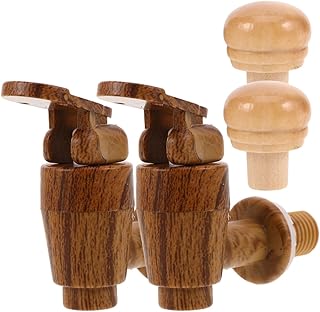 2Sets Wine Barrel Tap and Cork Stopper Accessories Airtight Replacement Stoppers for Wine Barrels Vintage Design for Easy Pouring and Preservation