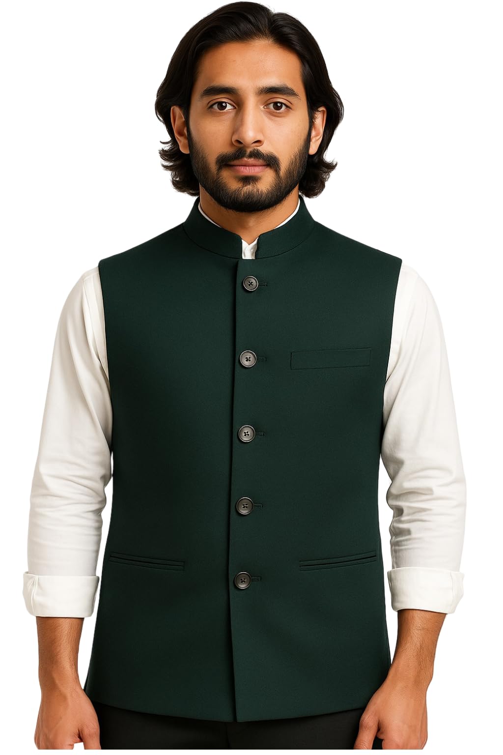MEN 'S NEHRU MODHI JACKET (WAISTCOAT) - ALONG WITH INNER POCKET PREMIUM FABRIC WITH RAYON BLEND LINING STYLISH SLEEVELESS REGULAR FIT WAISTCOAT FOR FESTIVELS- FORMAL AND CASUAL