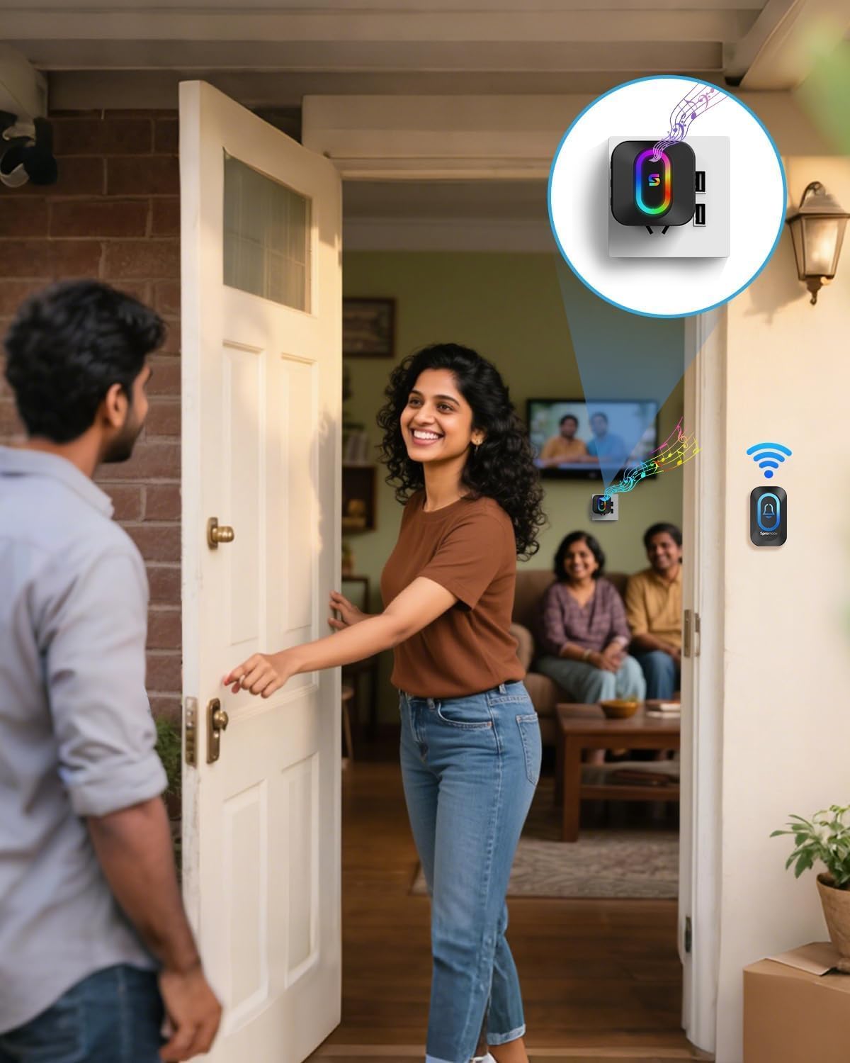 Spromoce Wireless Doorbell Kit - 1000FT Range -5