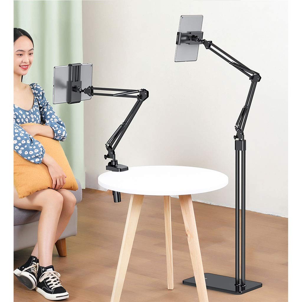 YXCKG Soporte para Tabletas Y Teléfono Móvil, Brazo De Acero Plegable hasta 1,5 M，Abrazadera Ajustable para Tableta De Cama De Montaje Perezoso De 360 ° para Teléfonos/Tabletas De 4 "-12.9"