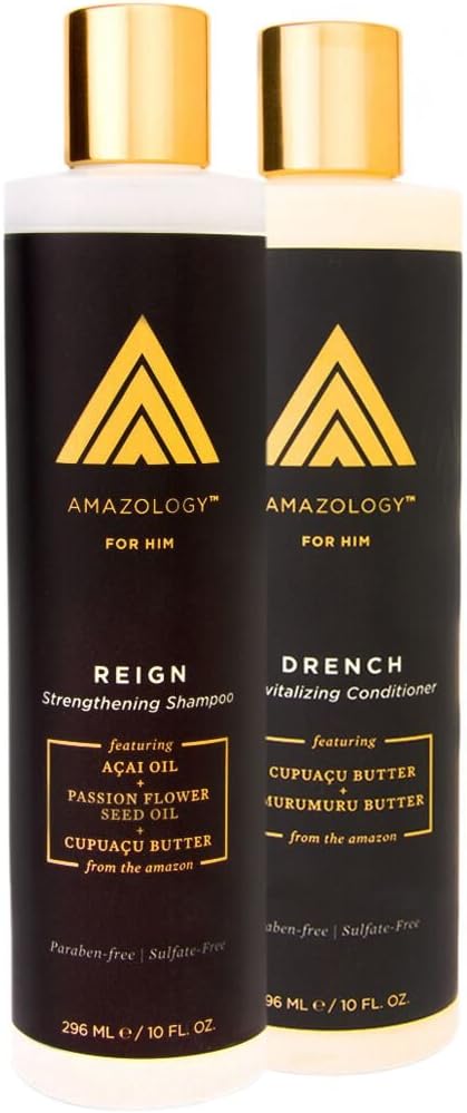 Reign Shampoo and Drench Conditioner Combo Set - Antioxidant Rich Botanical Hair Thickening Shampoo and Revitalizing Conditioner for Men