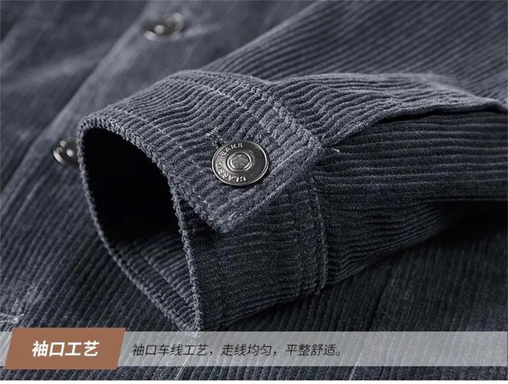 Men's Outdoor Sports Retro Corduroy Coat Cotton Cargo Jacket Long Sleeve Cargo Jacket