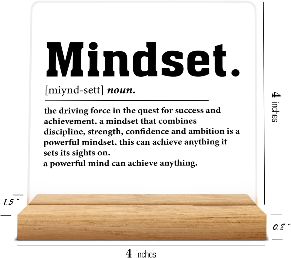 Inspirational Mindset Desk Sign, Motivational Gifts for Women Men, Mindset Definition Acrylic Desk Sign Office Decor - Image 3