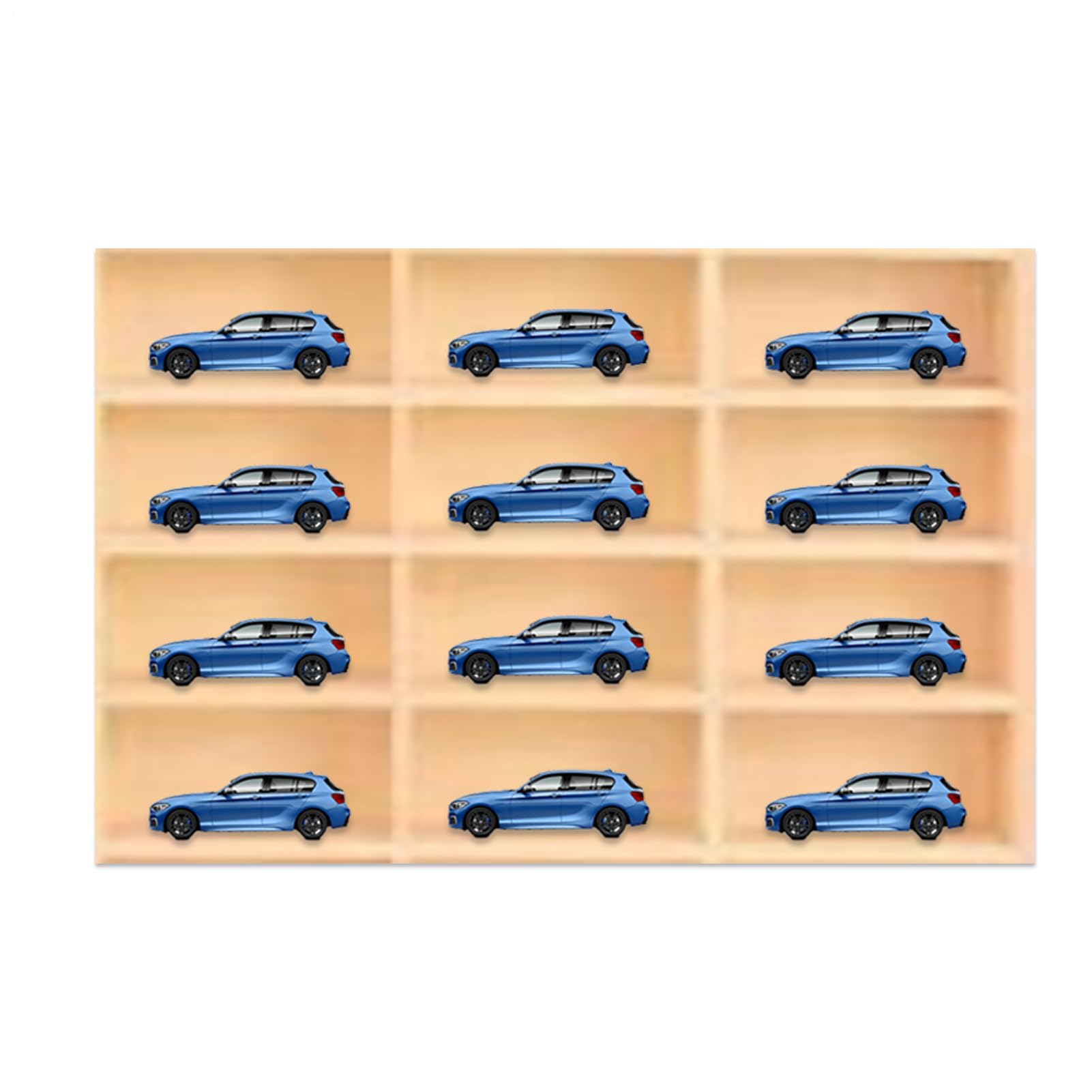 Genérico Gabinete de Almacenamiento para Coches de, Estante Organizador de Madera para Coches a Pared, Gabinete Decorativo De Fácil Instalación para Figuras Coleccionables Adolescentes Y