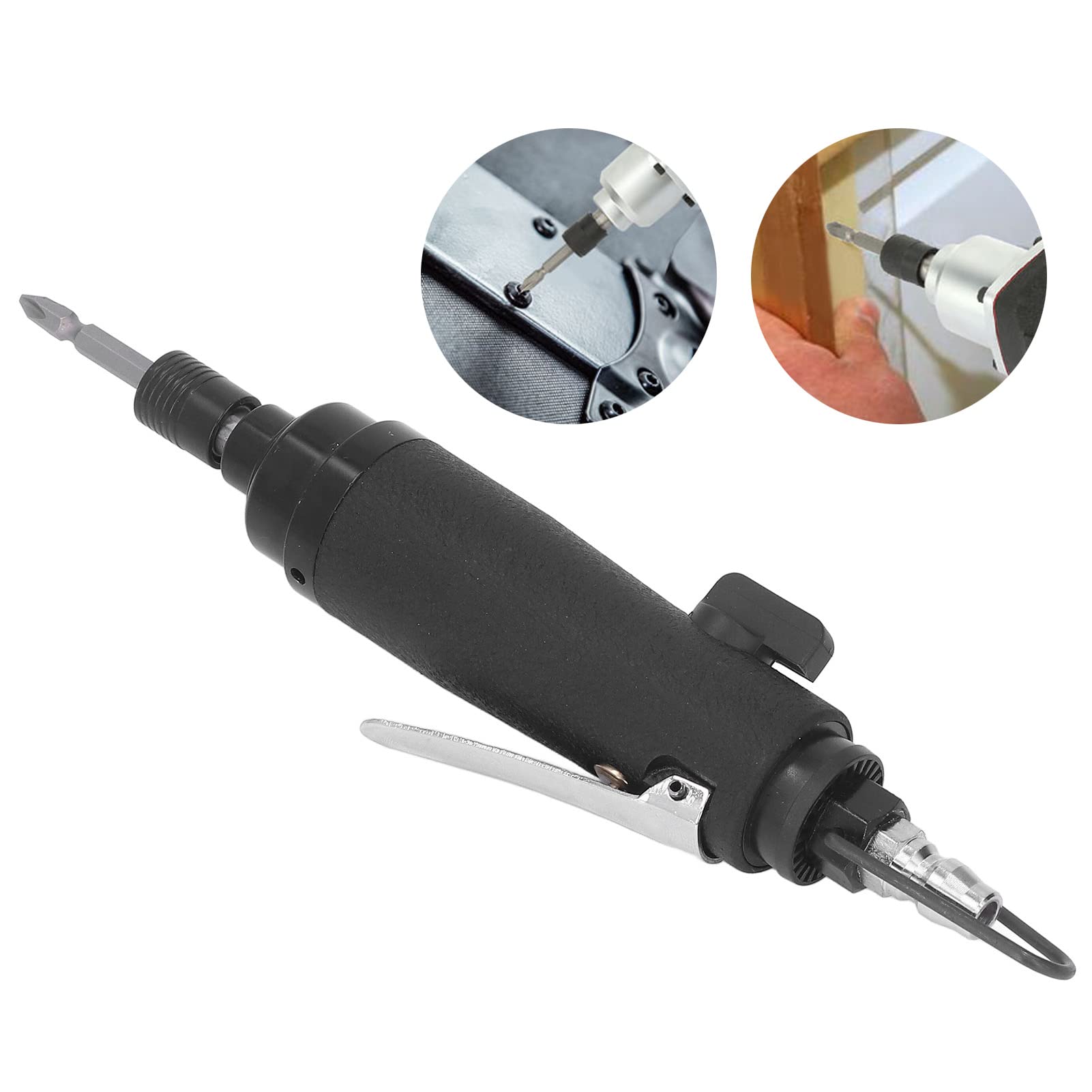 Avvitatore pneumatico, avvitatore ad aria con impugnatura dritta, avvitatore pneumatico industriale reversibile in acciaio legato, utensile a bassa rumorosità e ad alto coppia per (Stile americano)