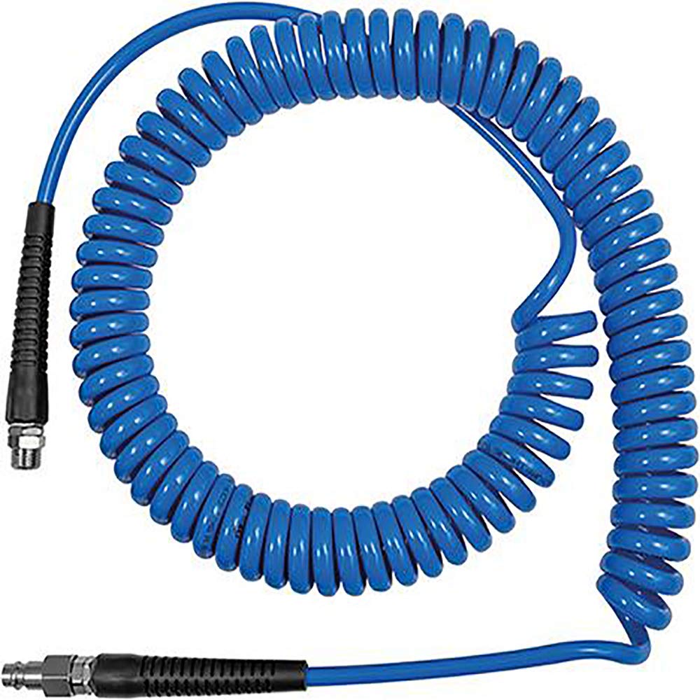 Tubo a spirale, raccordo e molla antipiega, PU, G 3/8, tubo ø 12 x 8, PN a 23 °C max. 10 bar, lunghezza 10,0 m