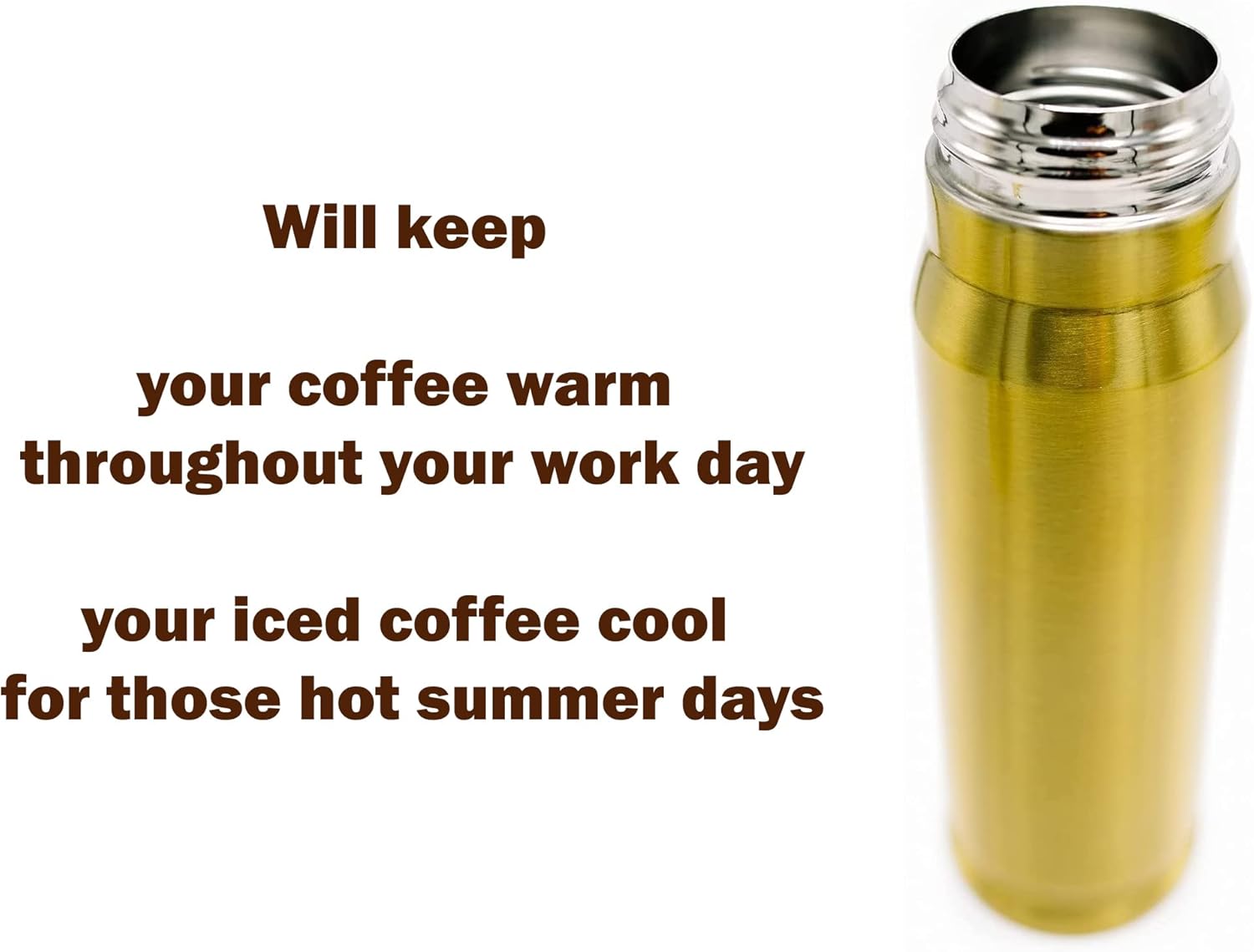 Caliber Gourmet Bullet Shaped Thermos Bottle - 17oz Novelty Bullet Tumbler Thermos, vacuum insulated Stainless Steel Flask, Ideal for Hunters, Military Enthusiasts and for a Christmas gift