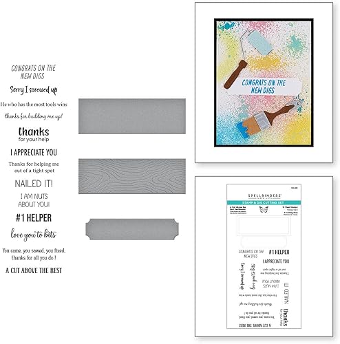Miniatura 2 de Spellbinders A Cut Above The Rest Sentiments by N Clear - Juego de sellos y troqueles de metal