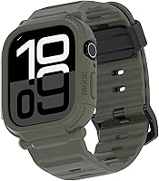 Vista 14 de elkson Funda con banda para Apple Watch Ultra de 49mm 3/2/1 con protector de pantalla de vidrio templado, Serie Quattro Pro resistente para correa