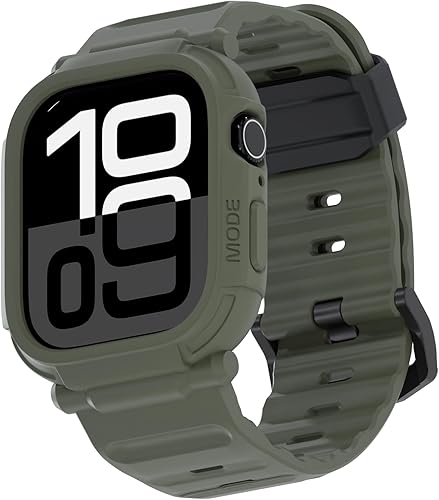 Miniatura 14 de elkson Funda con banda para Apple Watch Ultra de 49mm 3/2/1 con protector de pantalla de vidrio templado, Serie Quattro Pro resistente para correa