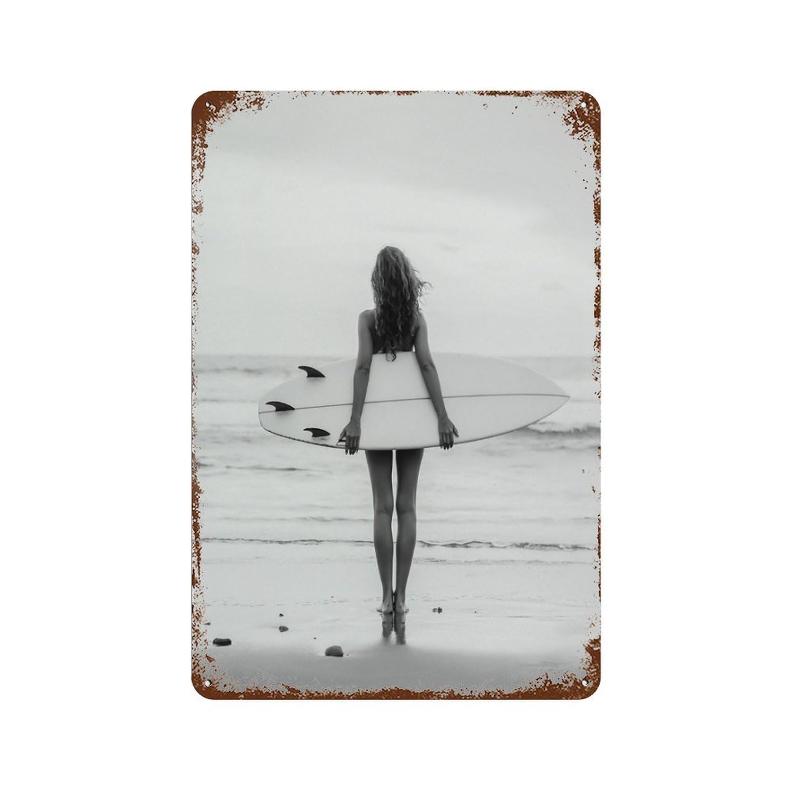 xiaoxiaoshen Vintage Surfing Woman Wall Decor Art Metal Tin Poster Modern Home Decor Art Home Bar Shop Decorations Vintage Sign 30x20cm