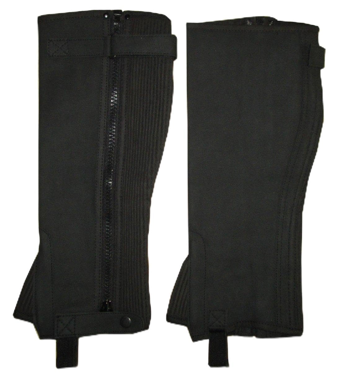 Ryda Ladies Mens WIDE FITTING Horse Riding Chaps Gaiters Black or Brown Amara Leather (Brown, Medium)